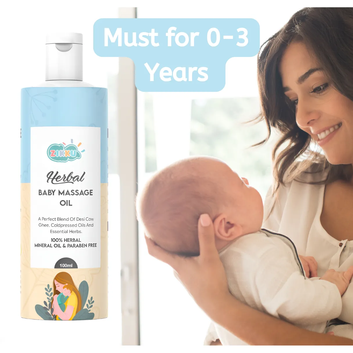 100% Herbal Baby Massage Oil (100ml)