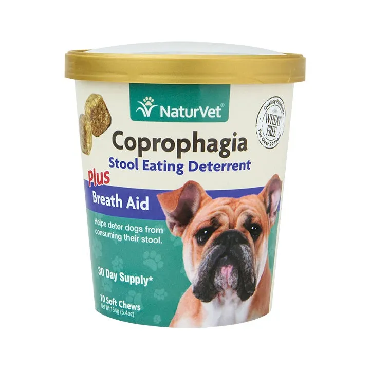 15% OFF: NaturVet Coprophagia Stool Eating Deterrent Soft Chew Supplement For Dogs 70 count