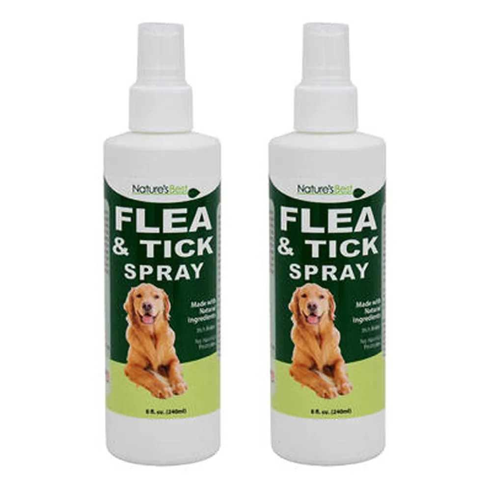 2 Natures Best Natural Flea Tick Spray 16 oz Dogs Cats Insect Repellent Natural