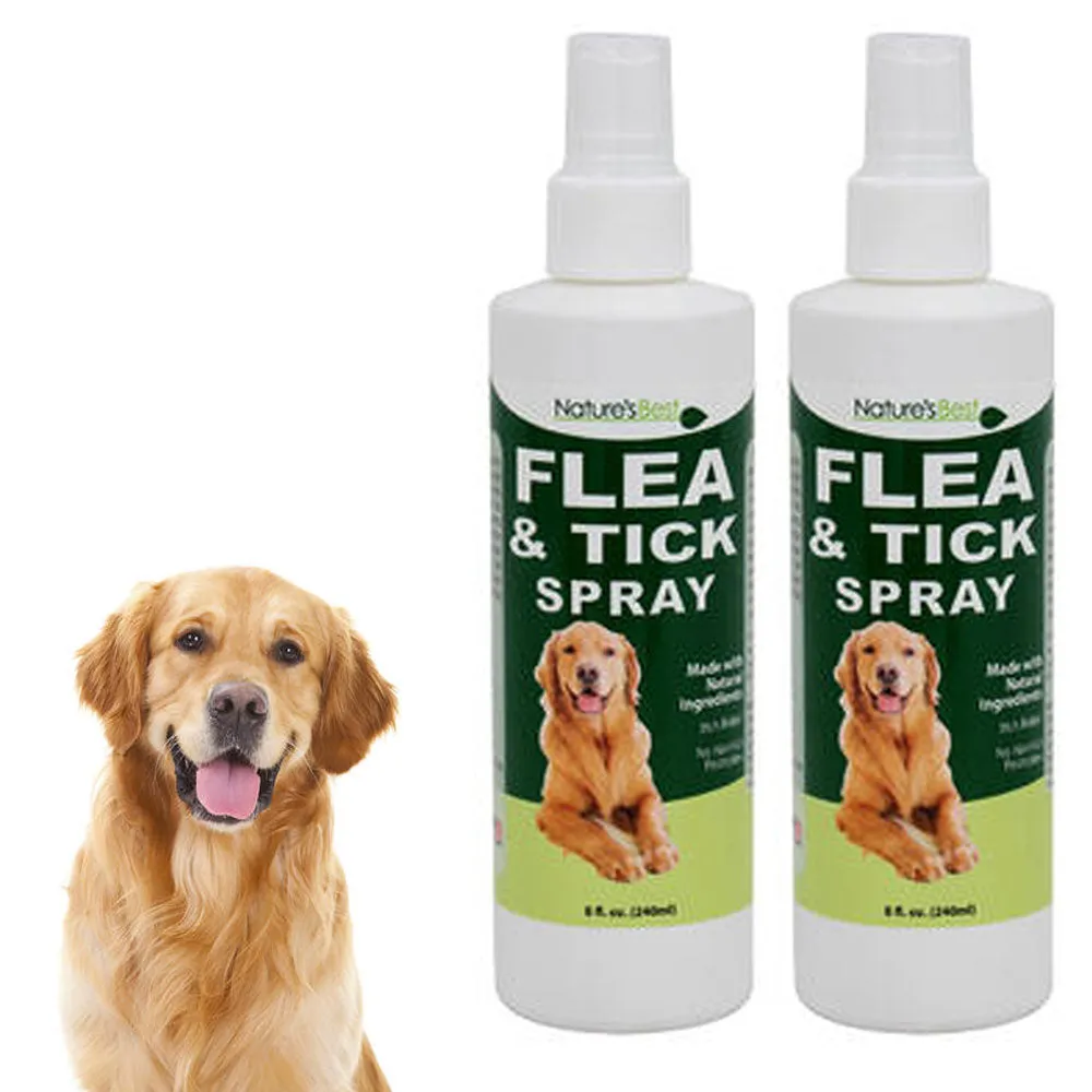 2 Natures Best Natural Flea Tick Spray 16 oz Dogs Cats Insect Repellent Natural