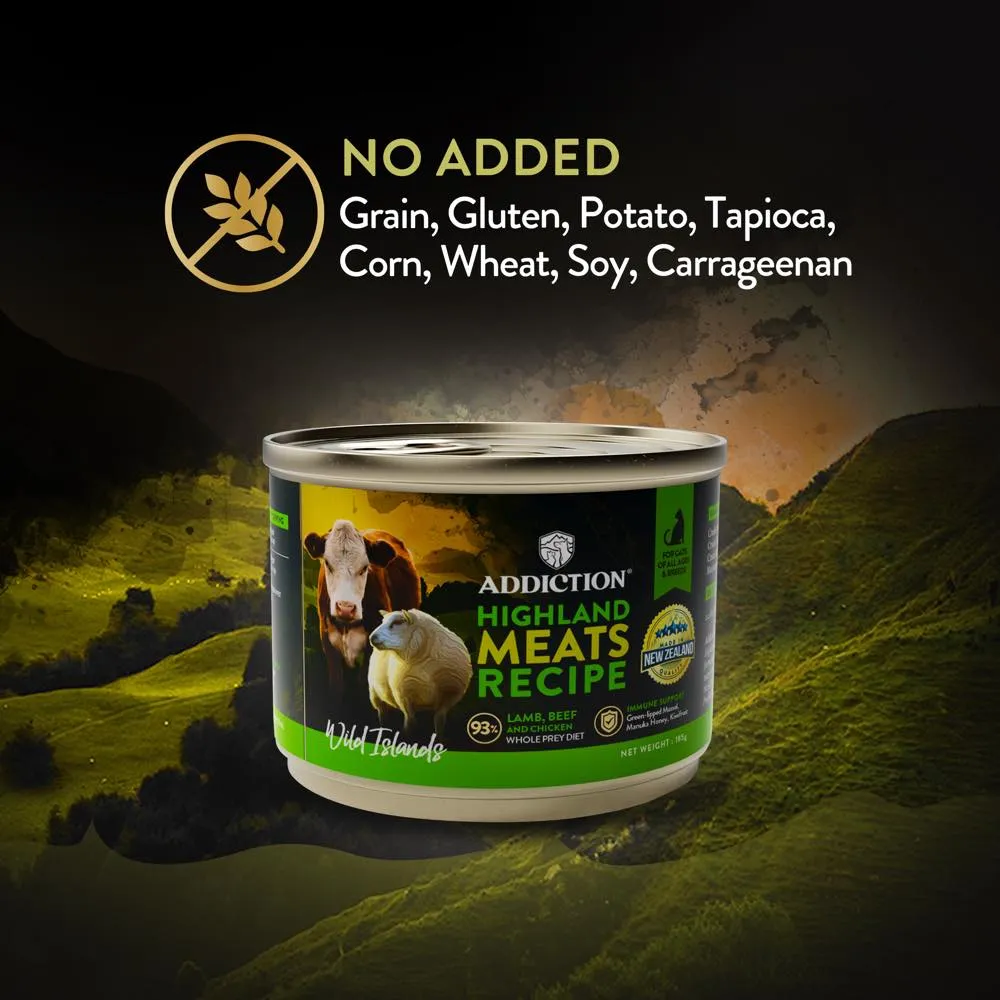 23% OFF: Addiction Wild Islands Highland Meats Beef, Lamb & Chicken Grain-Free Canned Cat Food 185g