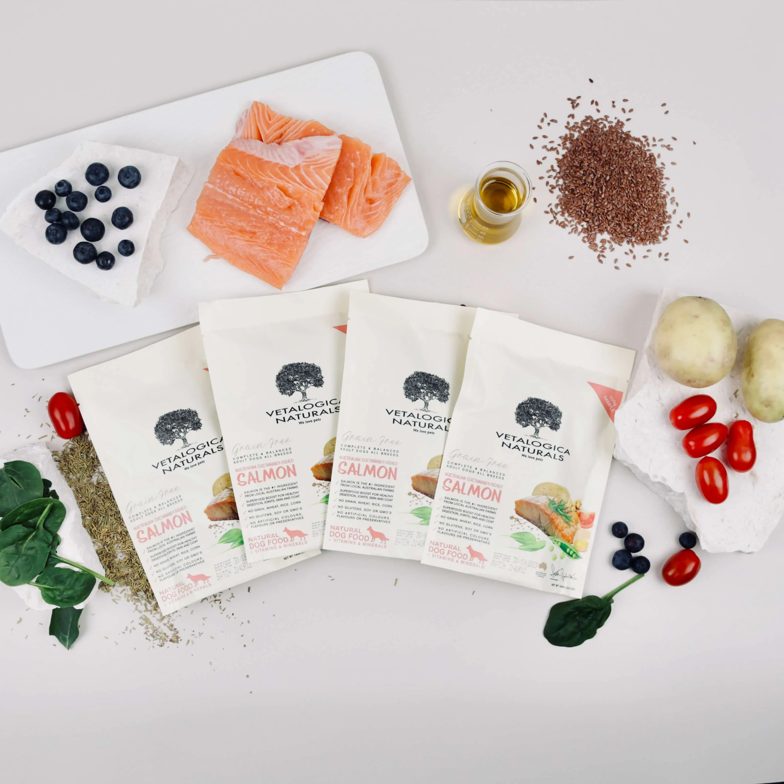 4 x 100g Vetalogica Naturals Grain Free Salmon Adult Dog Food SAMPLES