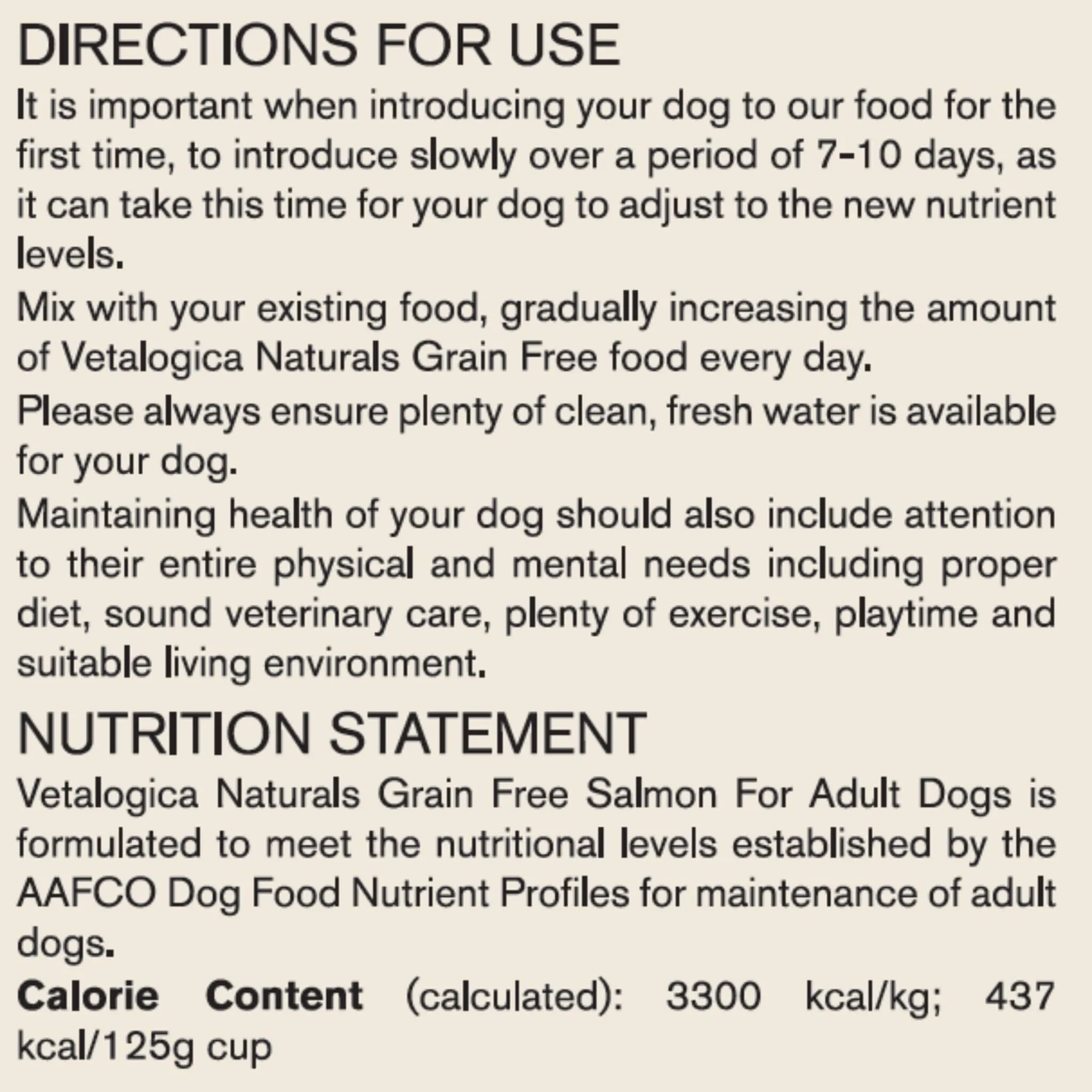 4 x 100g Vetalogica Naturals Grain Free Salmon Adult Dog Food SAMPLES
