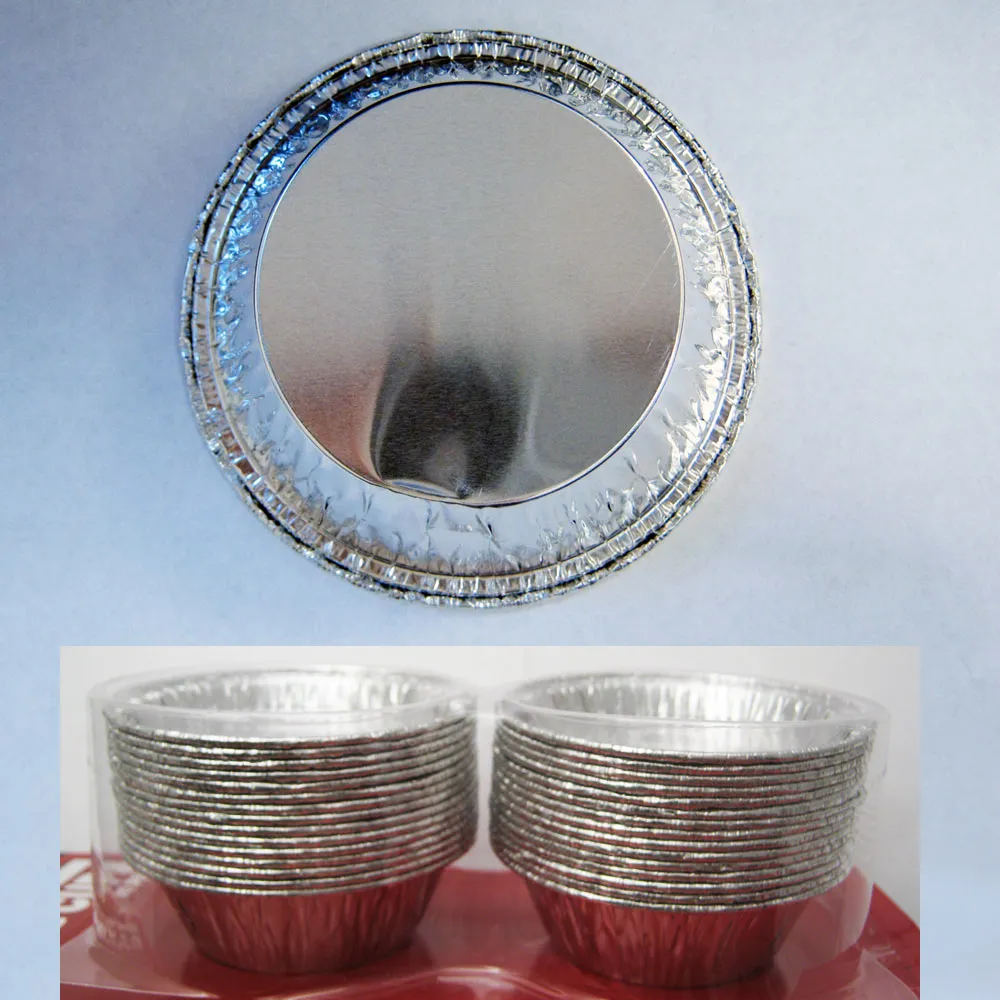 48 Pcs Disposable Aluminum Foil Cups Baking Bake Muffin Cupcake Tin Mold Round
