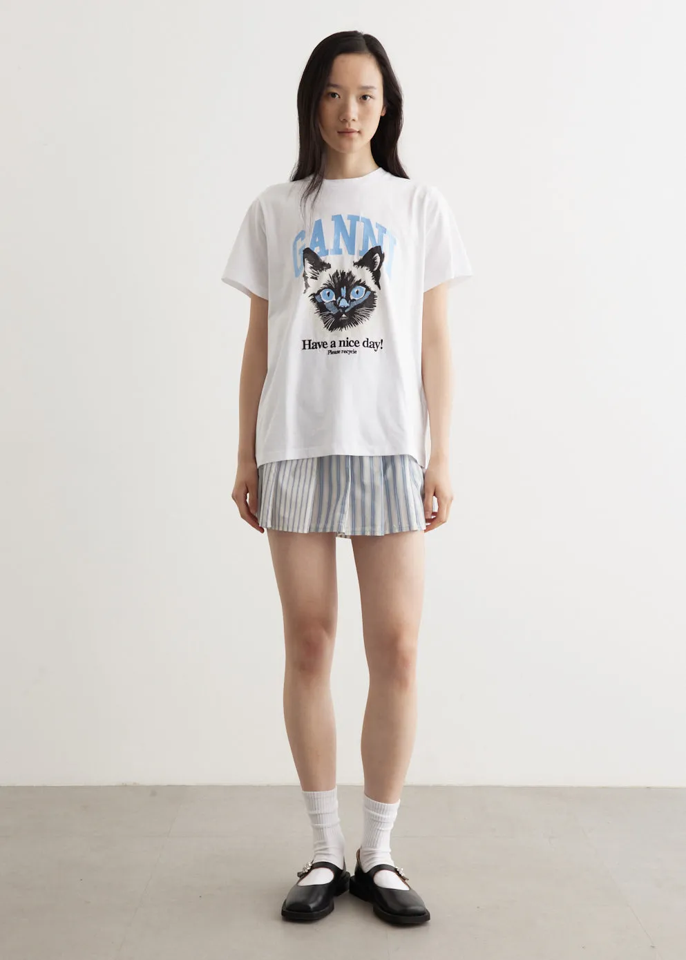 Basic Jersey Cat Relaxed T-Shirt