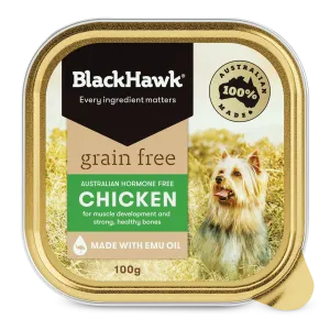 Black Hawk Grain Free Adult Chicken Wet Dog Food 100g x 9