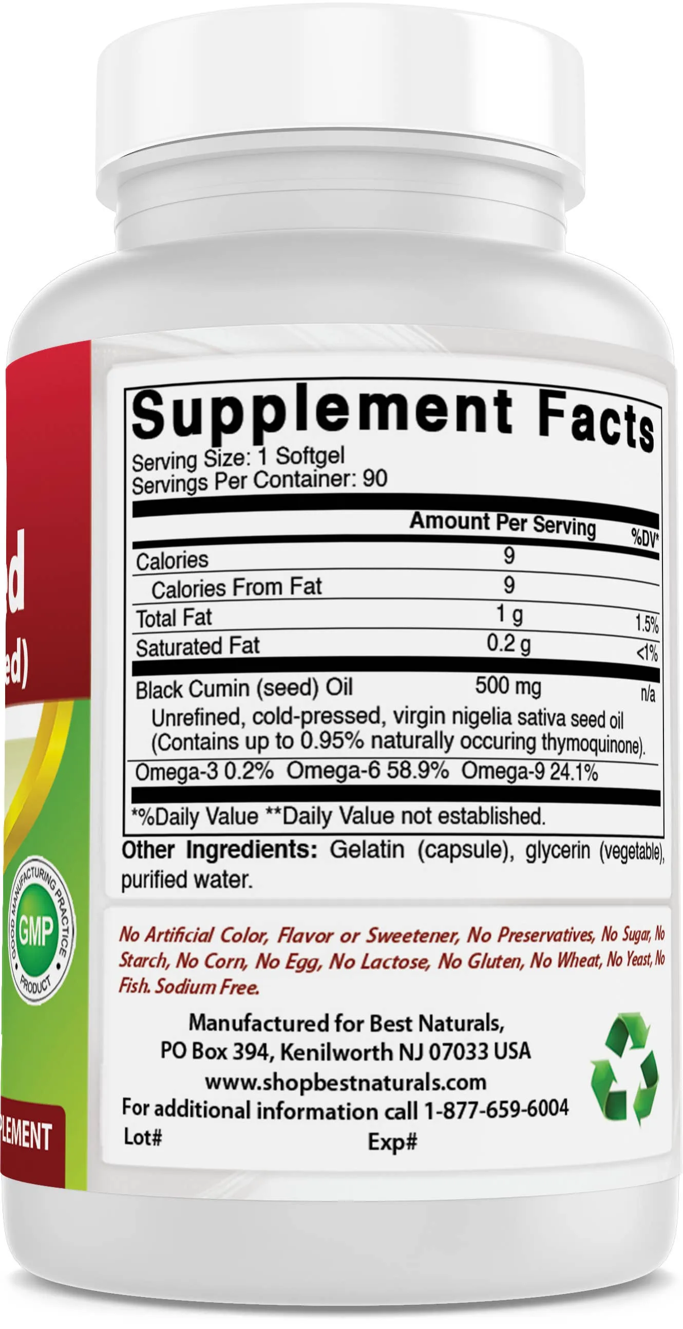 Black Seed Oil 500 mg 90 Softgels