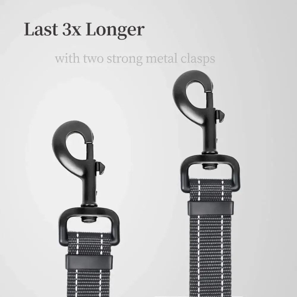 Dual Adjustable Length Lead Quality Reflective no Tangle Leash for Two Dogs