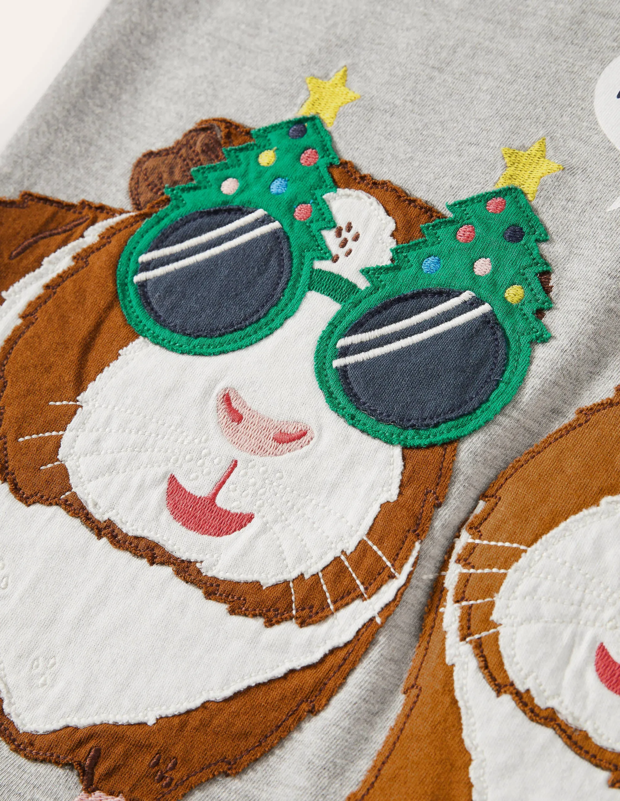 Festive Animal T-shirt-Grey Marl Guinea Pig