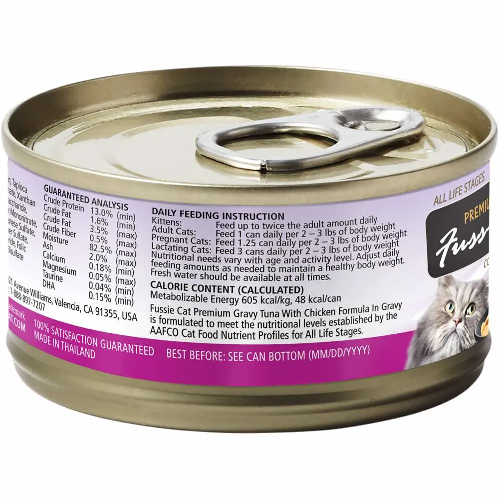Fussie Cat Premium Tuna With Chicken In Gravy Grain-Free Canned Cat Food 80g