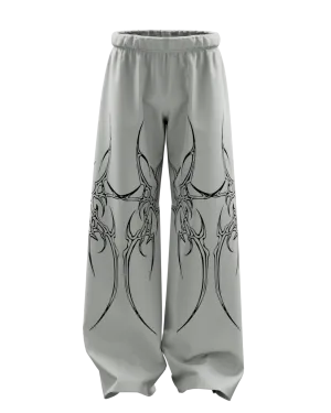 Grey Mutation Unisex Straight Fit Baggy Pants