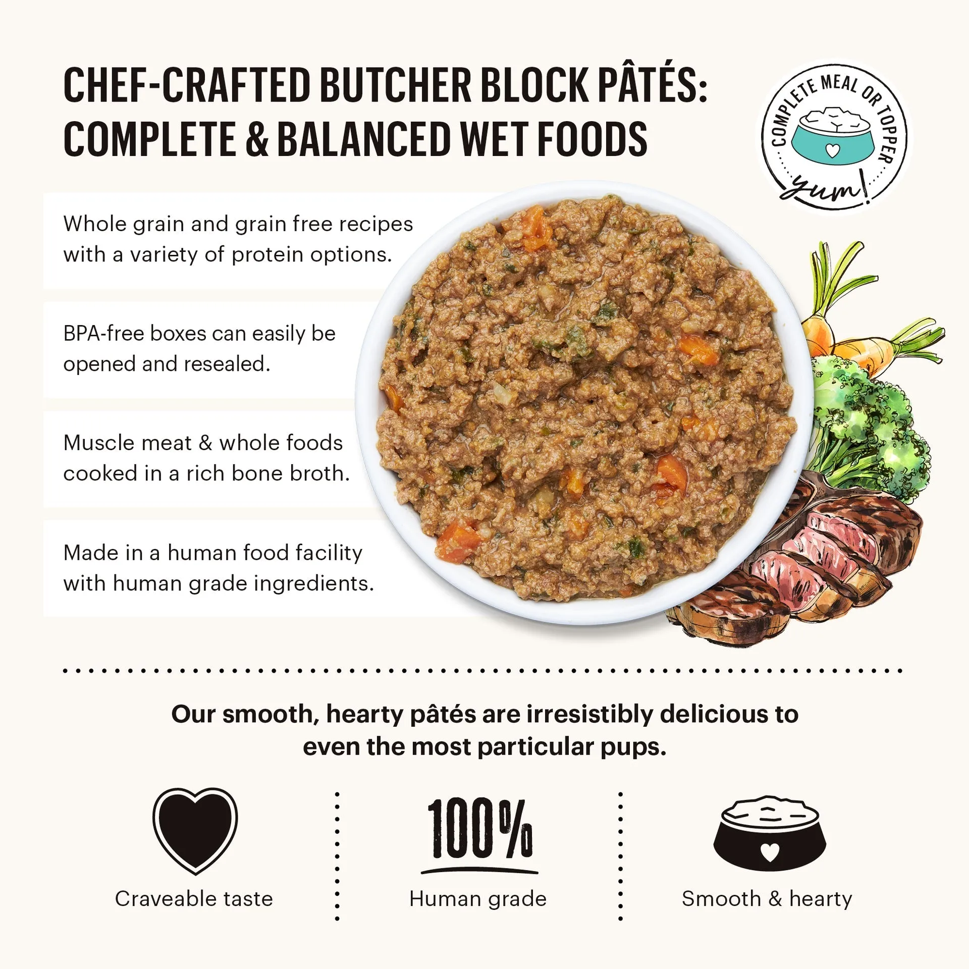 Honest Kitchen Butcher Block Pate for Dogs Chicken & Super Greens 10.5oz