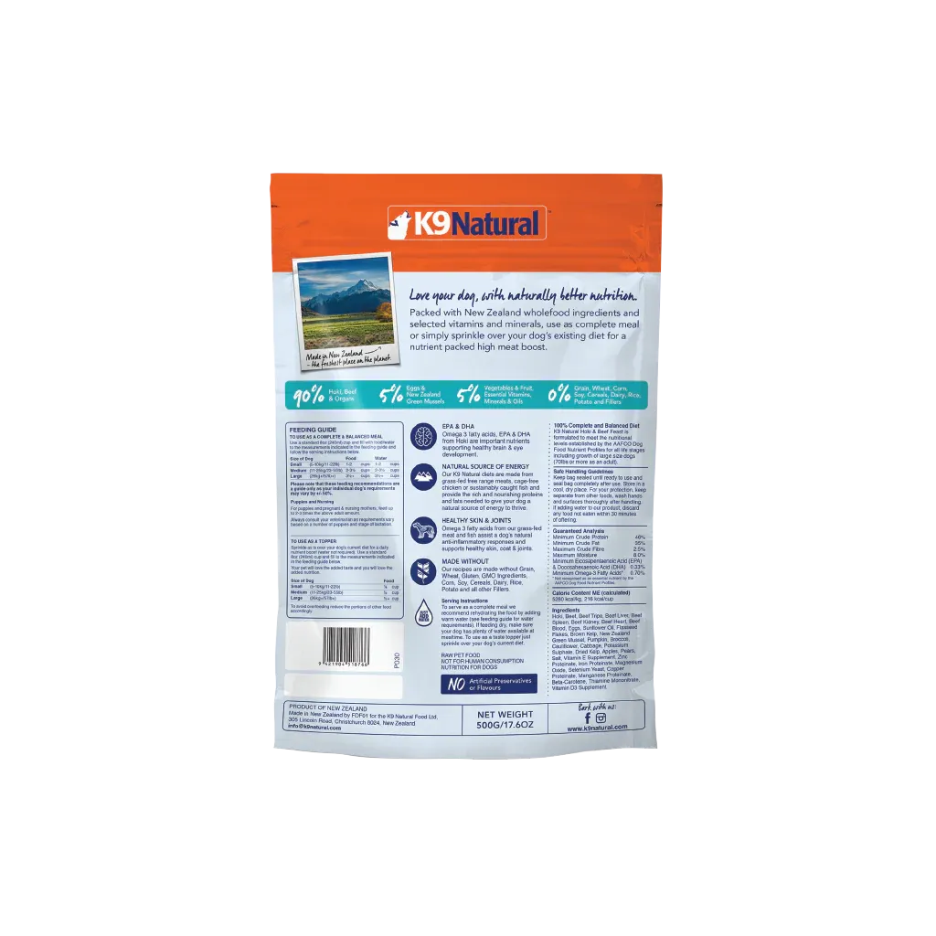 K9 Natural Freeze Dried Hoki & Beef