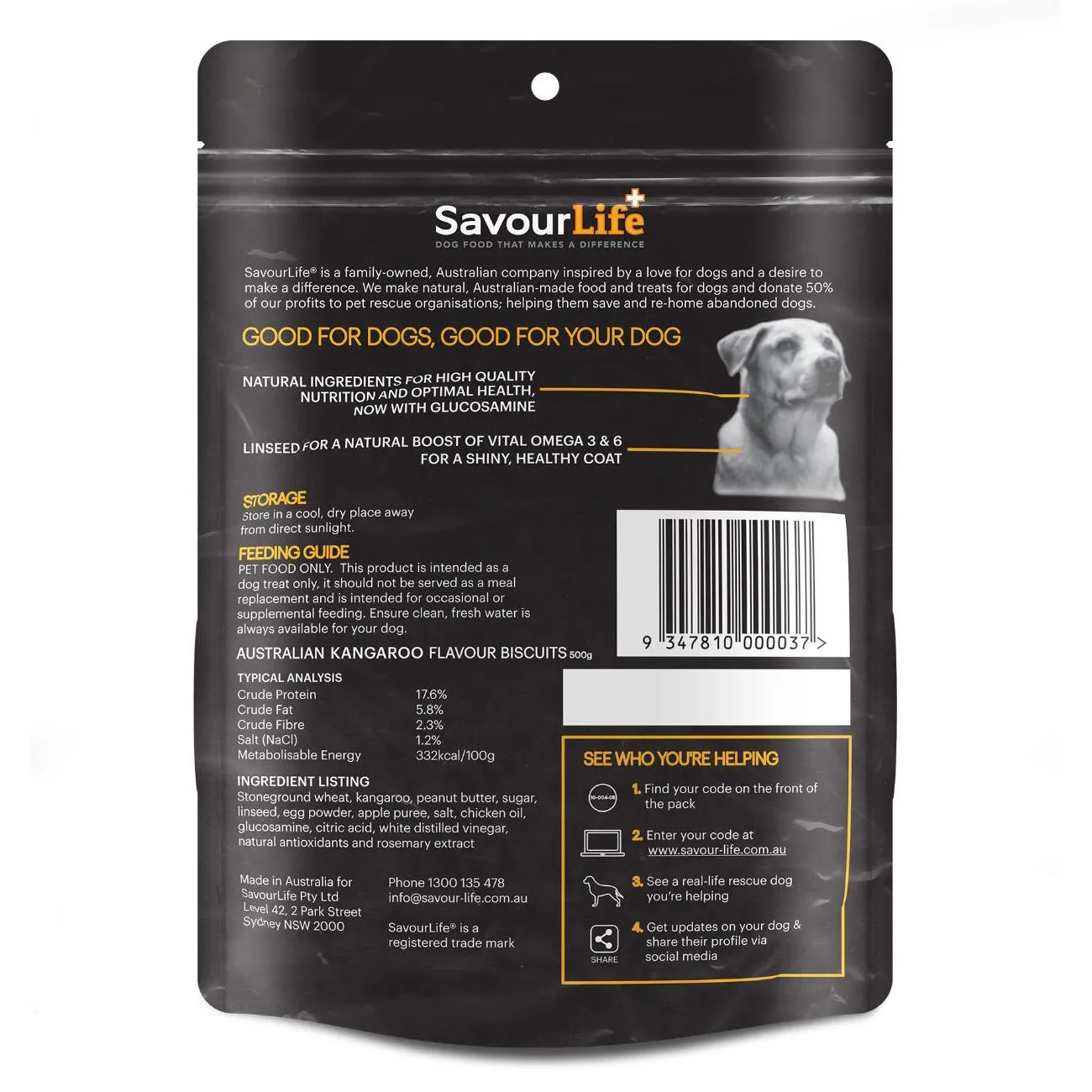 SavourLife Australian Kangaroo Biscuits Dog Treats 500g