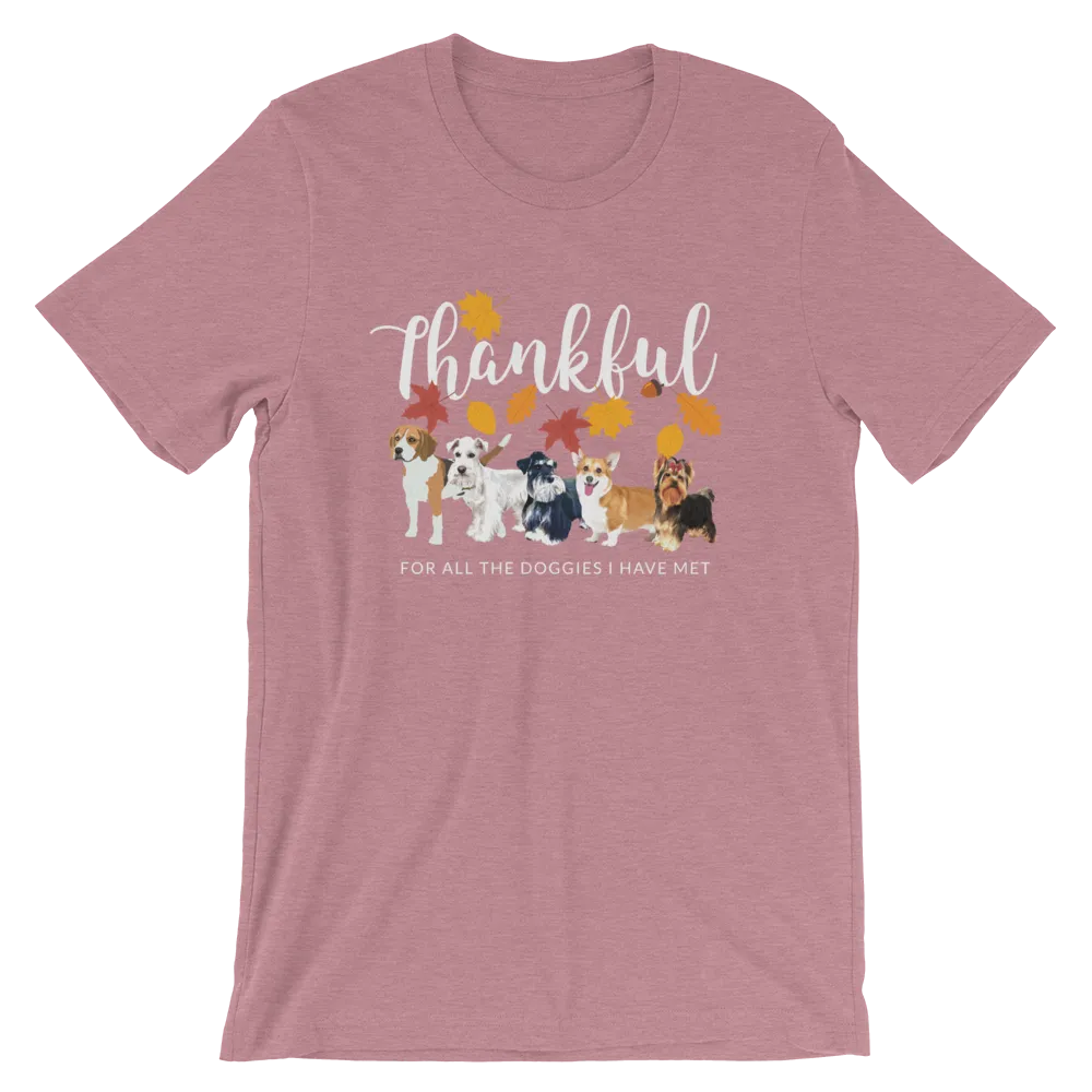 Thankful for All the Doggies Fall Autumn Short-Sleeve Unisex T-Shirt