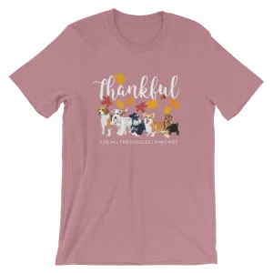 Thankful for All the Doggies Fall Autumn Short-Sleeve Unisex T-Shirt