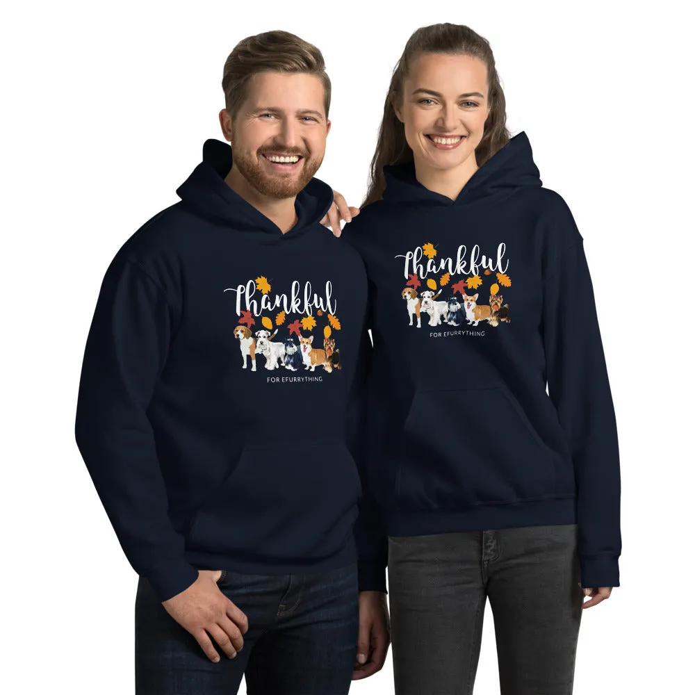 Thankful for Efurrything Thanksgiving Autumn/ Fall Hooded Sweatshirt