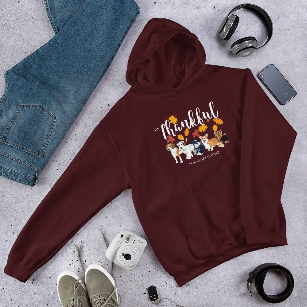 Thankful for Efurrything Thanksgiving Autumn/ Fall Hooded Sweatshirt
