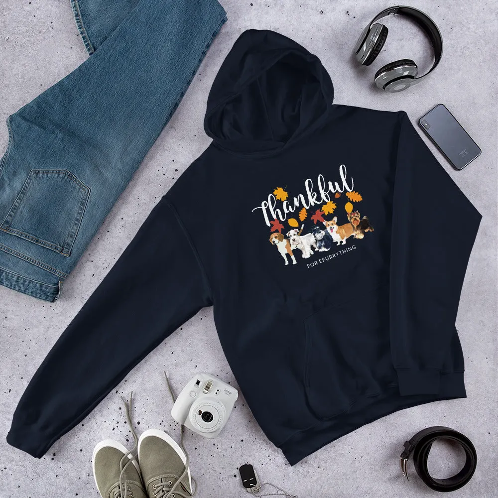 Thankful for Efurrything Thanksgiving Autumn/ Fall Hooded Sweatshirt