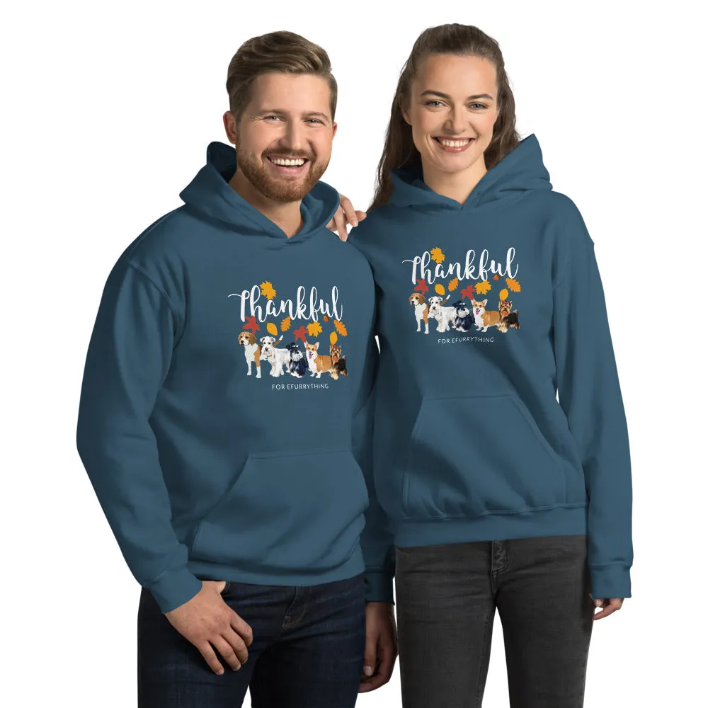 Thankful for Efurrything Thanksgiving Autumn/ Fall Hooded Sweatshirt