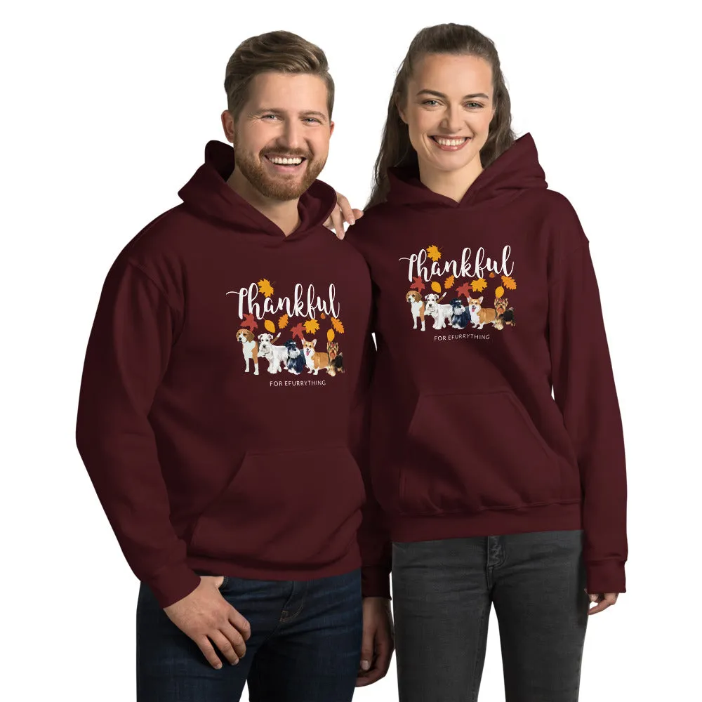 Thankful for Efurrything Thanksgiving Autumn/ Fall Hooded Sweatshirt