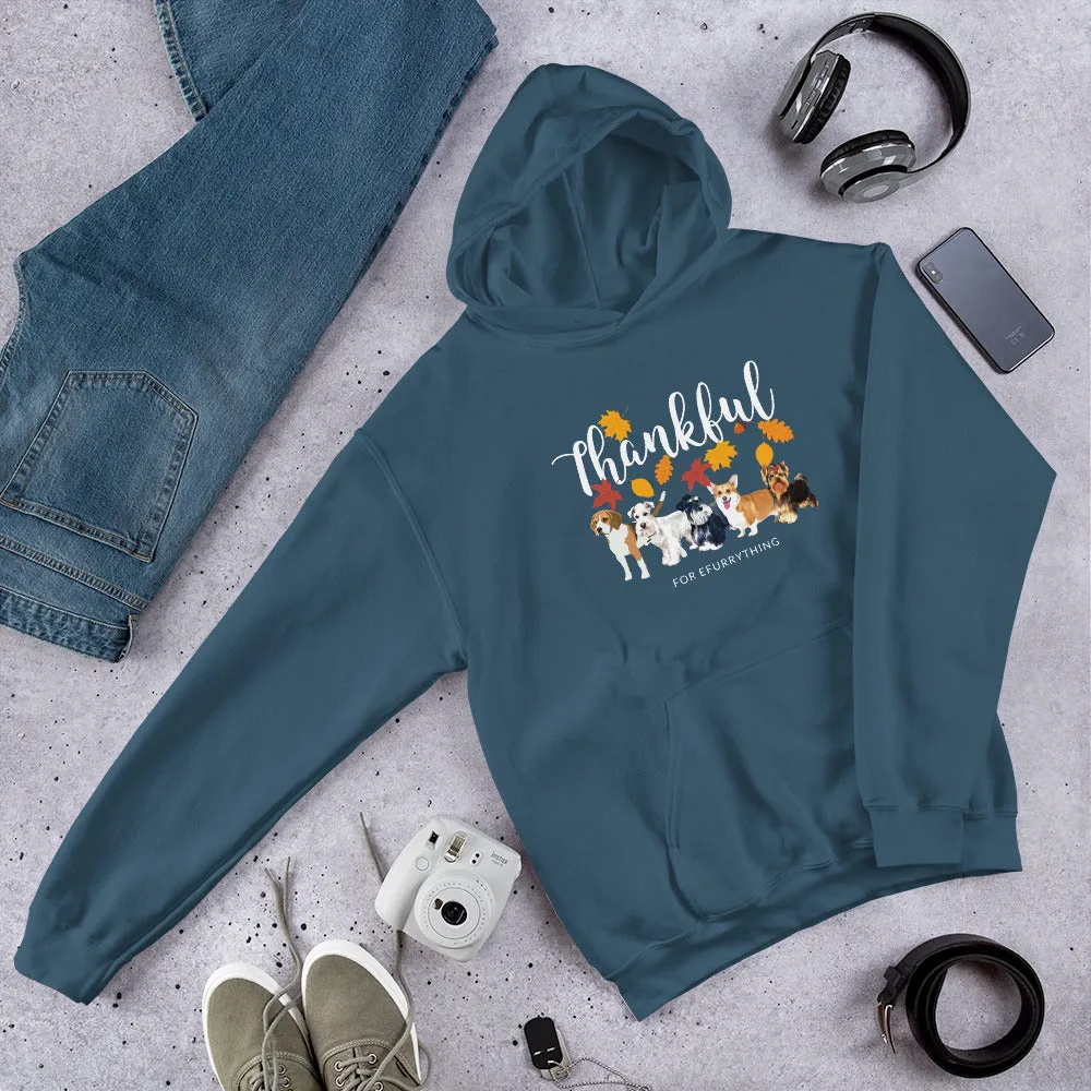 Thankful for Efurrything Thanksgiving Autumn/ Fall Hooded Sweatshirt