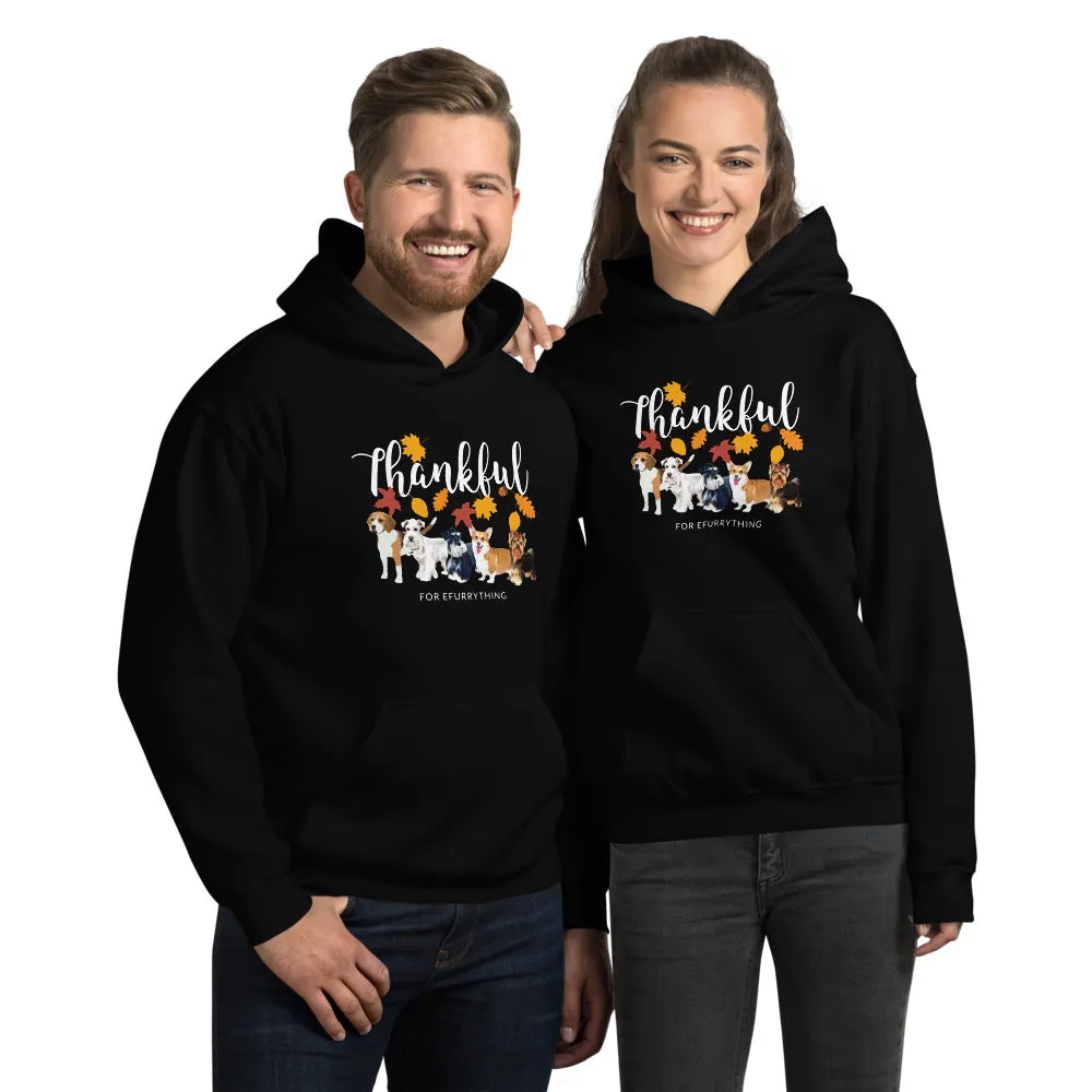 Thankful for Efurrything Thanksgiving Autumn/ Fall Hooded Sweatshirt