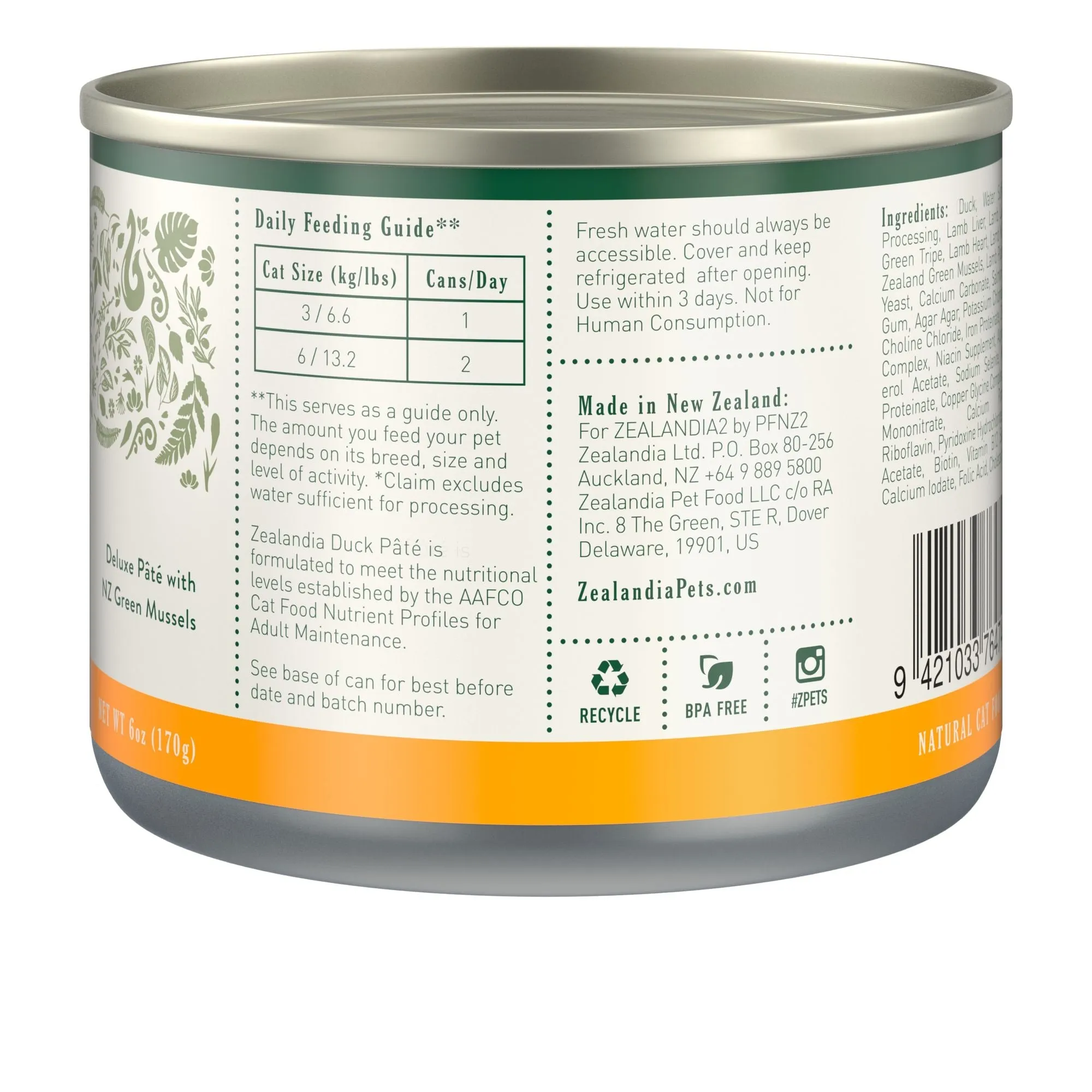 Zealandia Chicken Pate Adult Cat Wet Food 170g x24